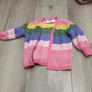 Old Navy Pink Multicolor Striped Cardigan
